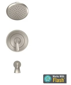 American Standard Brands Fluent Tub And Shower Trim Kit With Cartridge, Brushed Nickel