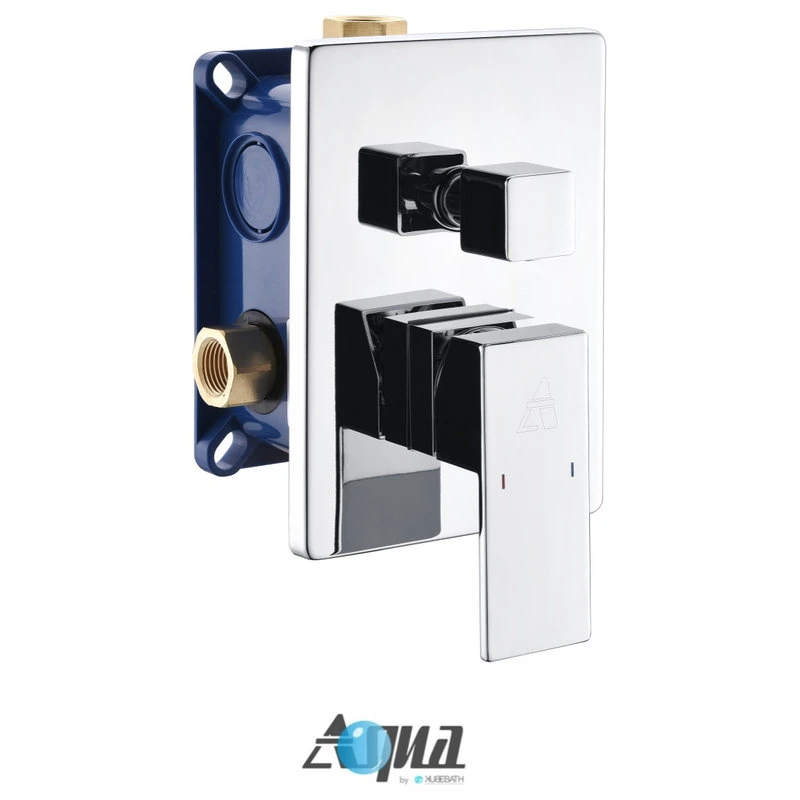 KUBEBATH Aqua Piazza Set, 12" Square Rain Shower, Handheld And Tub Filler, Chrome 2 KUBEBATH Aqua Piazza Set, 12" Square Rain Shower, Handheld And Tub Filler, Chrome - Image 2