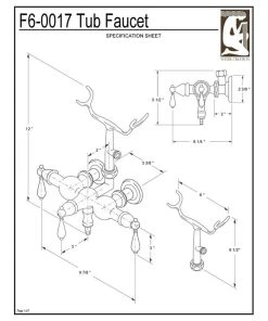 Water Creation Vintage 3-3/8" Center Wall Mount Tub Faucet & Handshower, Labeled Lever Handles 5 Water Creation Vintage 3-3/8" Center Wall Mount Tub Faucet & Handshower, Labeled Lever Handles -Moen-shop 7a8148b707324613 9875 w800 h800 b1 p0