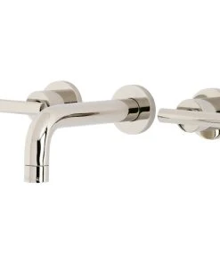 Kingston Brass KS8126CML 2-Handle 8" Wall Mount Bathroom Faucet, Polished Nickel