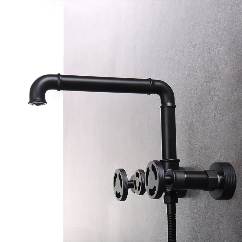 HOMARY Ruth Industrial Pipe Wall Mounted Bathtub Filler Faucet, Hand Shower 8 HOMARY Ruth Industrial Pipe Wall Mounted Bathtub Filler Faucet, Hand Shower - Image 8