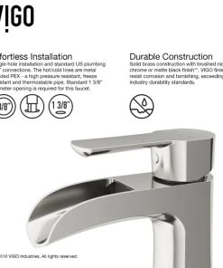 VIGO Paloma Single Hole Bathroom Sink Faucet, Brushed Nickel 13 VIGO Paloma Single Hole Bathroom Sink Faucet, Brushed Nickel -Moen-shop 7dc197580f59e0ea 2904 w800 h800 b1 p0