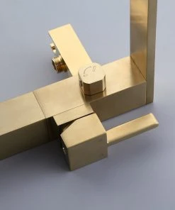 HOMARY Brushed Gold Freestanding Tub Filler Floor Mount Bathtub Faucet With Hand Shower -Moen-shop 7df1d2920180f543 5318 w800 h800 b0 p0