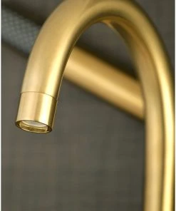 Kingston Brass Aqua Vintage 7" Adjustable Wall Mount Tub Faucet, Brushed Brass -Moen-shop 7ee16b6f0c66ef90 7447 w800 h800 b0 p0
