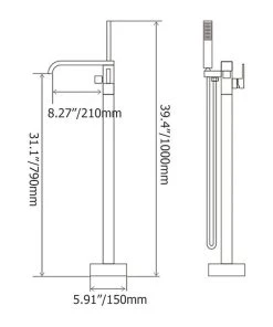 HOMARY Floor Mounted Single Handle Freestanding Bathtub Faucet With Handheld Shower, Br 19 HOMARY Floor Mounted Single Handle Freestanding Bathtub Faucet With Handheld Shower, Br -Moen-shop 7f81a1ca037c46fd 5101 w800 h800 b1 p0