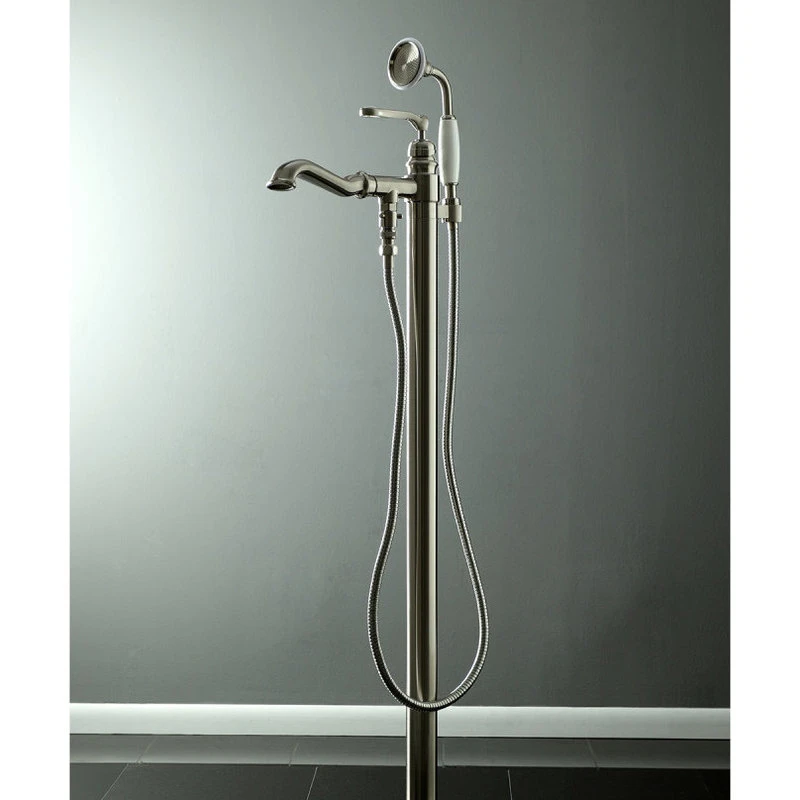 Kingston Brass Freestanding Tub Faucet With Hand Shower, Brushed Nickel 2 Kingston Brass Freestanding Tub Faucet With Hand Shower, Brushed Nickel - Image 2