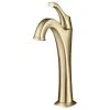 Kraus USA, Inc. Arlo Single Handle Lever 1-Hole Vessel Bathroom Faucet Brushed Gold W PU Drain