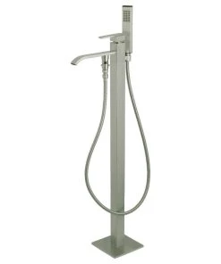 Kingston Brass Freestanding Tub Faucet With Hand Shower, Brushed Nickel
