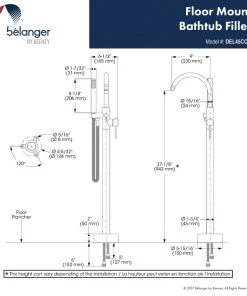 Keeney Holdings LLC Belanger DEL45 Single Handle Freestanding Tub Filler, Brushed Nickel -Moen-shop 804106180fae8fa7 4393 w800 h800 b1 p0