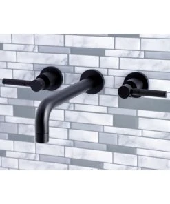 Kingston Brass KS8020DKL Two-Handle Wall Mount Tub Faucet, Matte Black -Moen-shop 8071c25c013fb771 0642 w800 h800 b0 p0