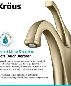 Kraus USA, Inc. Arlo Single Handle 1-Hole Bathroom Basin Faucet, Lift Rod Drain, Brushed Gold -Moen-shop 8081d5f100e5e6af 3184 w800 h800 b0 p0