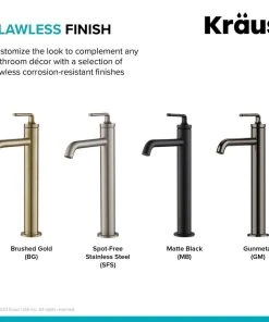 Kraus USA, Inc. Kraus Ramus Single Handle Vessel Faucet, Pop Up Drain, Matte Black, Set Of 2 -Moen-shop 80a1135600e5ea9a 3267 w800 h800 b0 p0
