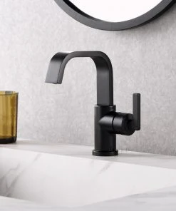 Luxier BSH14-S Single-Handle Bathroom Faucet With Drain, Matte Black -Moen-shop 81019bf20165f41e 4878 w800 h800 b0 p0