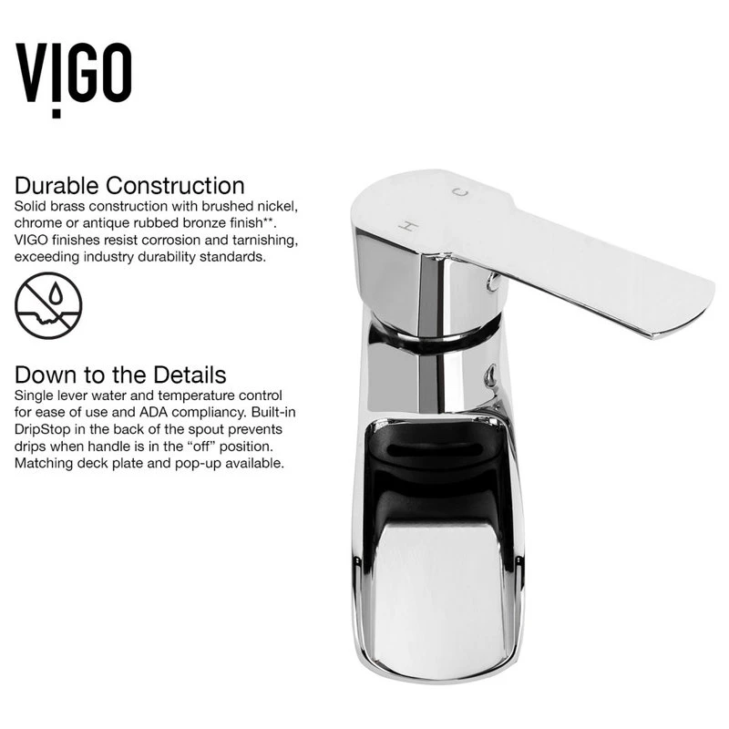 VIGO Amada Single-Handle Single Hole Bathroom Vessel Sink Faucet 9 VIGO Amada Single-Handle Single Hole Bathroom Vessel Sink Faucet - Image 9