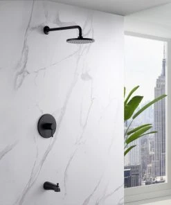 Luxier SS-C01-T-V Rainfall Shower Faucet With Valve And Spout, Matte Black 14 Luxier SS-C01-T-V Rainfall Shower Faucet With Valve And Spout, Matte Black -Moen-shop 8141aa420169ede5 7191 w800 h800 b0 p0