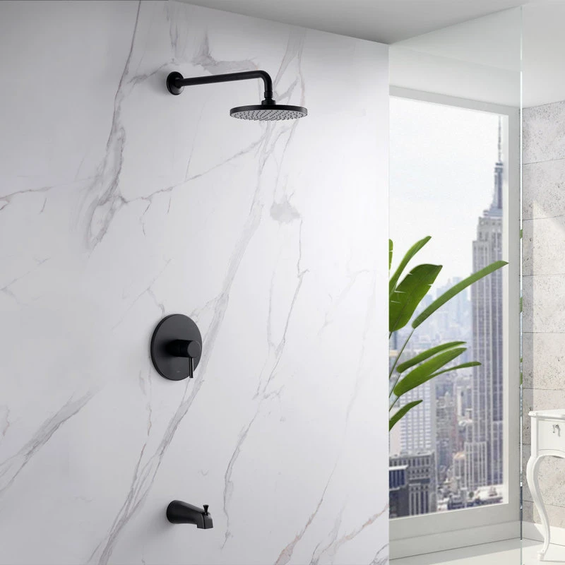 Luxier SS-C01-T-V Rainfall Shower Faucet With Valve And Spout, Matte Black 4 Luxier SS-C01-T-V Rainfall Shower Faucet With Valve And Spout, Matte Black - Image 4