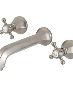 Kingston Brass KS4028BX 2-Handle Wall Mount Tub Faucet, Brushed Nickel
