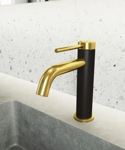 VIGO Madison CFiber© Single Hole Bathroom Faucet, Matte Gold/Matte Black -Moen-shop 8221ad360f08bf96 2982 w800 h800 b0 p0