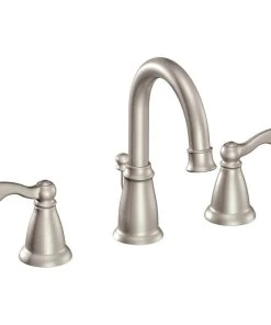 Moen Traditional Spot Resist Brushed Nickel 2H Bathroom Faucet WS84004SRN