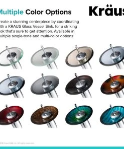 Kraus USA, Inc. Glass Waterfall Vessel Bathroom Faucet Oil Rub Bronze W Drain, Frost Black Glass -Moen-shop 83a141a300e5e984 3125 w800 h800 b0 p0