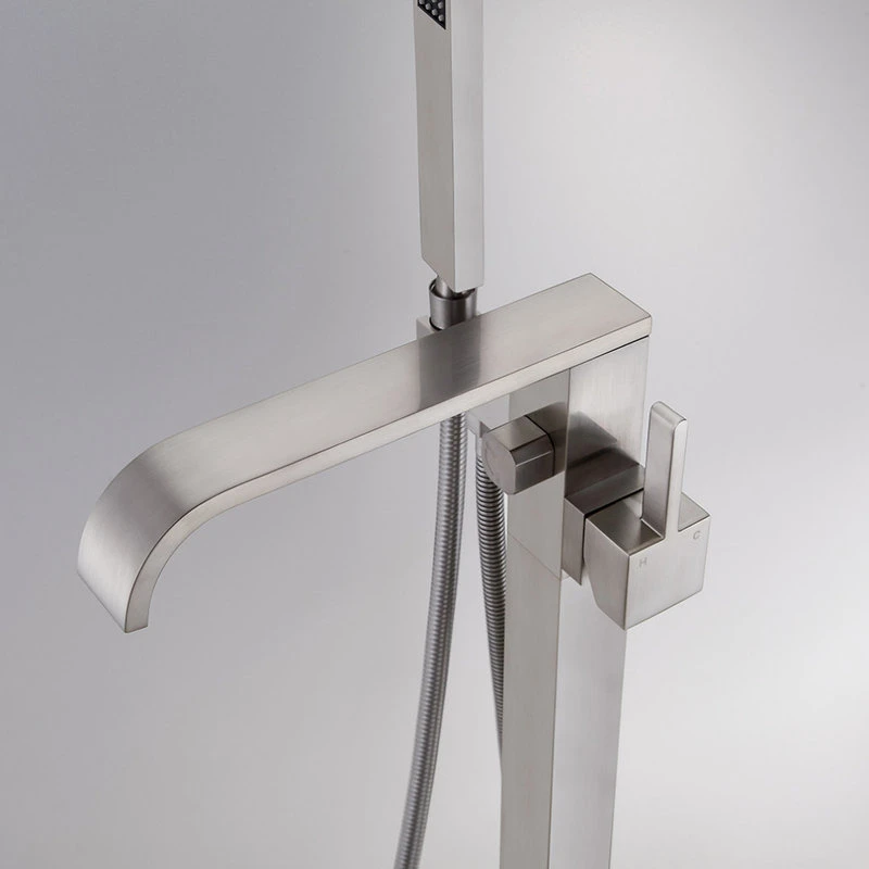 HOMARY Floor Mounted Single Handle Freestanding Bathtub Faucet With Handheld Shower, Br 5 HOMARY Floor Mounted Single Handle Freestanding Bathtub Faucet With Handheld Shower, Br - Image 5