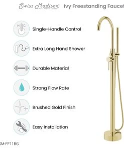 Swiss Madison Ivy Freestanding Bathtub Faucet, Brushed Gold 17 Swiss Madison Ivy Freestanding Bathtub Faucet, Brushed Gold -Moen-shop 84710f1701d48a15 9477 w800 h800 b1 p0