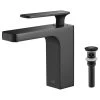 Kibi USA Infinity Single Handle Bathroom Faucet KBF1006, Matte Black, W/ Drain