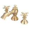 Water Creation F2-0013-06-FX Satin Brass Waterfall With Flat Cross Handles True Brass Lavatory