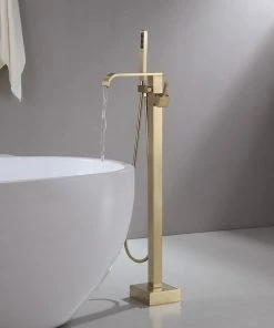 HOMARY Floor Mounted Single Handle Freestanding Bathtub Faucet With Handheld Shower, Br -Moen-shop 86a11e770efed250 5066 w800 h800 b0 p0