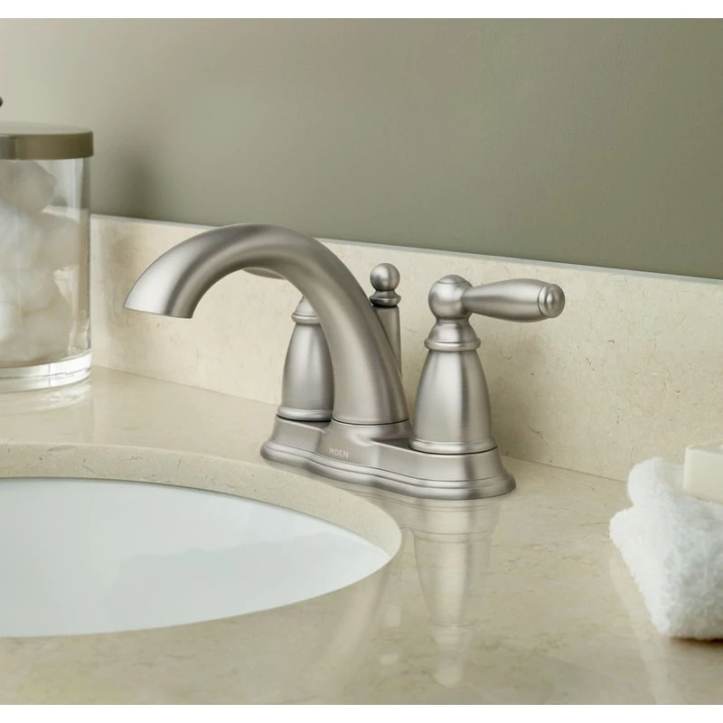 Moen Brantford Brushed Nickel Two-Handle Bathroom Faucet 6610BN 3 Moen Brantford Brushed Nickel Two-Handle Bathroom Faucet 6610BN - Image 3