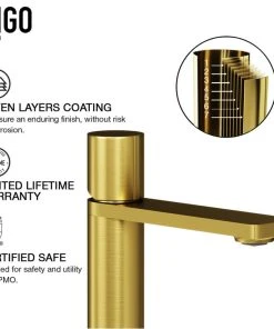 VIGO Halsey Single Hole Bathroom Faucet, Matte Gold 19 VIGO Halsey Single Hole Bathroom Faucet, Matte Gold -Moen-shop 86f157070f60a704 3021 w800 h800 b1 p0