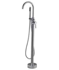 HOMARY Brewst Brass Freestanding Bathtub Faucet Floor Mount Tub Filler With Handshower,