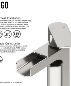 VIGO Ileana Single Hole Bathroom Faucet, Brushed Nickel 13 VIGO Ileana Single Hole Bathroom Faucet, Brushed Nickel -Moen-shop 89c1baeb0f478999 2910 w800 h800 b1 p0