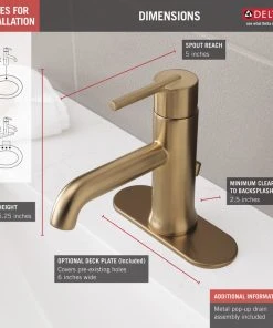 Delta Faucet Delta Trinsic Single Handle Bathroom Faucet, Champagne Bronze, 559LF-CZMPU -Moen-shop 8a21580c0cbf41c7 5458 w800 h800 b0 p0