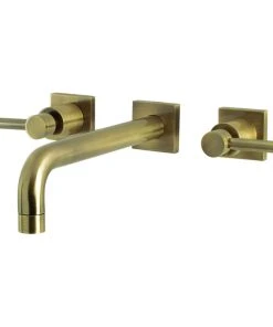 Kingston Brass KS6023DL Wall Mount Tub Faucet, Antique Brass