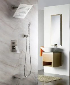 HOMARY Wall Mount 10" Rainshower Hand Shower, Tub Spout Shower System, Brushed Nicke 11 HOMARY Wall Mount 10" Rainshower Hand Shower, Tub Spout Shower System, Brushed Nicke -Moen-shop 8ae123d6021de368 8570 w800 h800 b0 p0