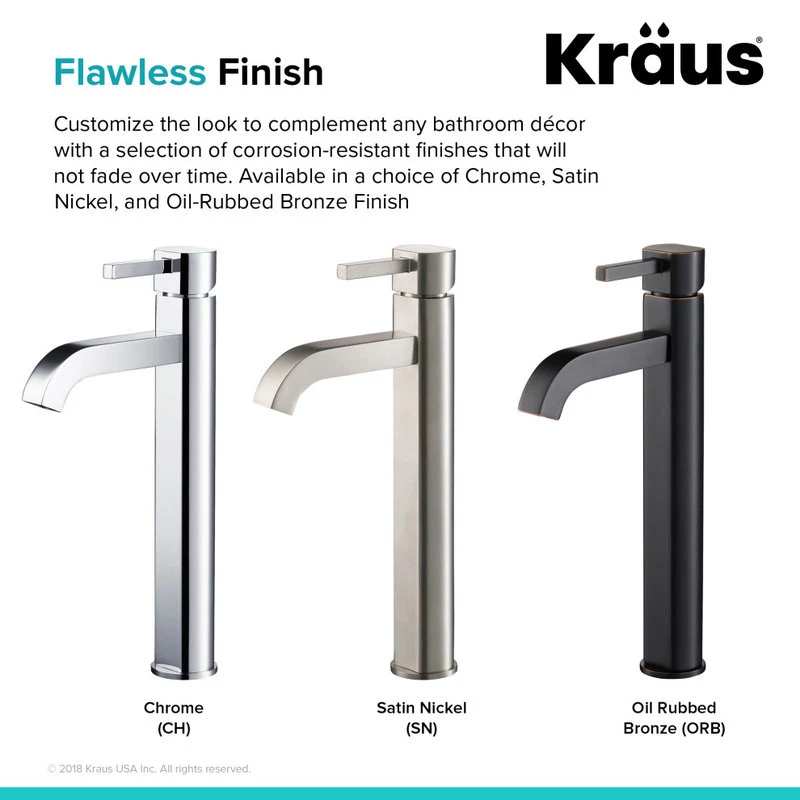 Kraus USA, Inc. Ramus Single Handle 1-Hole Vessel Bathroom Faucet, Chrome 11 Kraus USA, Inc. Ramus Single Handle 1-Hole Vessel Bathroom Faucet, Chrome - Image 11