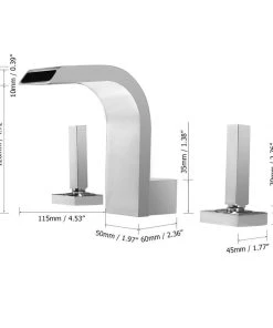 HOMARY Widespread Waterfall Bathroom Sink Faucet,Deck Mount Bathroom Mixer Faucet, Chro -Moen-shop 8bd139510ef076d4 7989 w800 h800 b1 p0