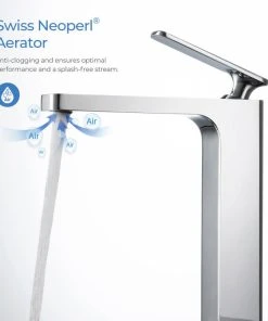 Kibi USA Infinity Single Handle Vessel Sink Faucet KBF1007, Chrome, W/O Drain -Moen-shop 8c2187c30f1b5517 1141 w800 h800 b0 p0