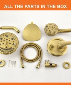 UKISHIRO 6-Spray Patterns, 1.8 GPM 8" Tub Wall Mount Dual Shower Heads, Brushed Gold 25 UKISHIRO 6-Spray Patterns, 1.8 GPM 8" Tub Wall Mount Dual Shower Heads, Brushed Gold -Moen-shop 8c511e3c02fa011a 1579 w800 h800 b0 p0