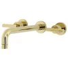 Kingston Brass KS8022CML Two-Handle Wall Mount Tub Faucet, Polished Brass