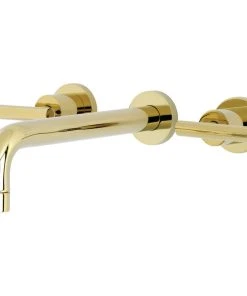 Kingston Brass KS8022CML Two-Handle Wall Mount Tub Faucet, Polished Brass