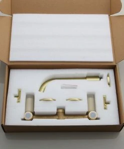 Allfixture Wasser Dual Handle Solid Brass Bathroom Faucet, Brushed Gold -Moen-shop 8c917451036568bf 0611 w800 h800 b0 p0