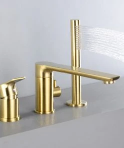 HOMARY Brushed Gold Deck-Mount Roman Bathtub Filler Faucet, Handshower Solid Brass -Moen-shop 8cc13895021de1bc 7992 w800 h800 b0 p0