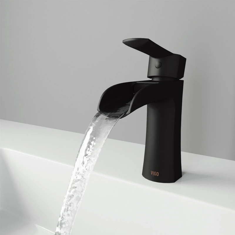 VIGO Paloma Single Hole Bathroom Sink Faucet, Matte Black 4 VIGO Paloma Single Hole Bathroom Sink Faucet, Matte Black - Image 4
