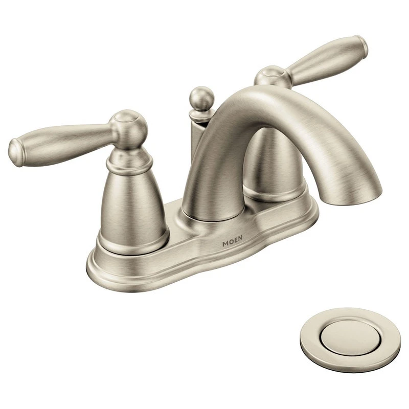 Moen Brantford Brushed Nickel Two-Handle Bathroom Faucet 6610BN 1 Moen Brantford Brushed Nickel Two-Handle Bathroom Faucet 6610BN