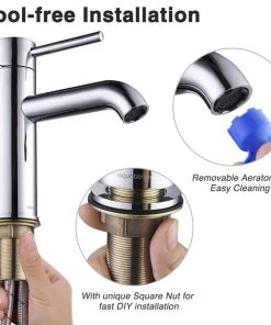 Aquaterior 1 Hole Bathroom Sink Round Faucet 1 Lever Cold & Hot Water Chrome 7 Aquaterior 1 Hole Bathroom Sink Round Faucet 1 Lever Cold & Hot Water Chrome -Moen-shop 8ef1bd0b0d696534 9568 w800 h800 b1 p0