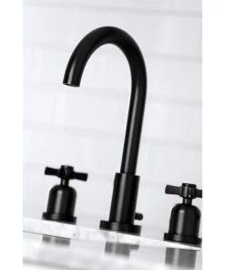 Kingston Brass Fauceture Widespread Bathroom Faucet With Brass Pop-Up, Matte Black -Moen-shop 8f2108810dded7fe 8652 w800 h800 b0 p0