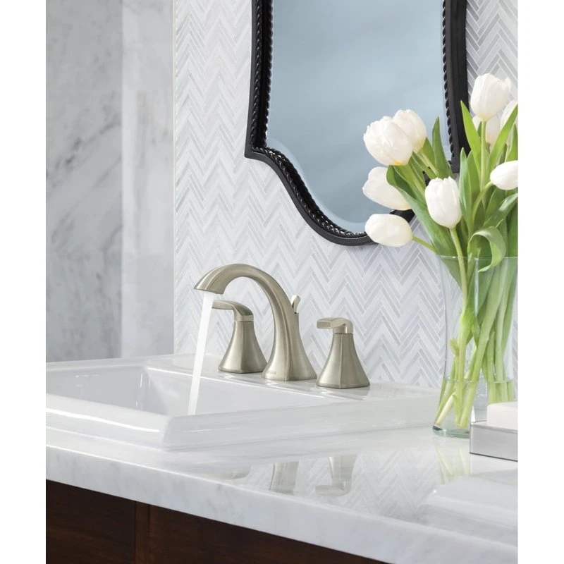 Moen Voss 2-Handle High Arc Bathroom Faucet, Brushed Nickel 6 Moen Voss 2-Handle High Arc Bathroom Faucet, Brushed Nickel - Image 6