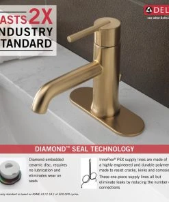 Delta Faucet Delta Trinsic Single Handle Bathroom Faucet, Champagne Bronze, 559LF-CZMPU -Moen-shop 8fa1625a0cbf41c3 5458 w800 h800 b0 p0